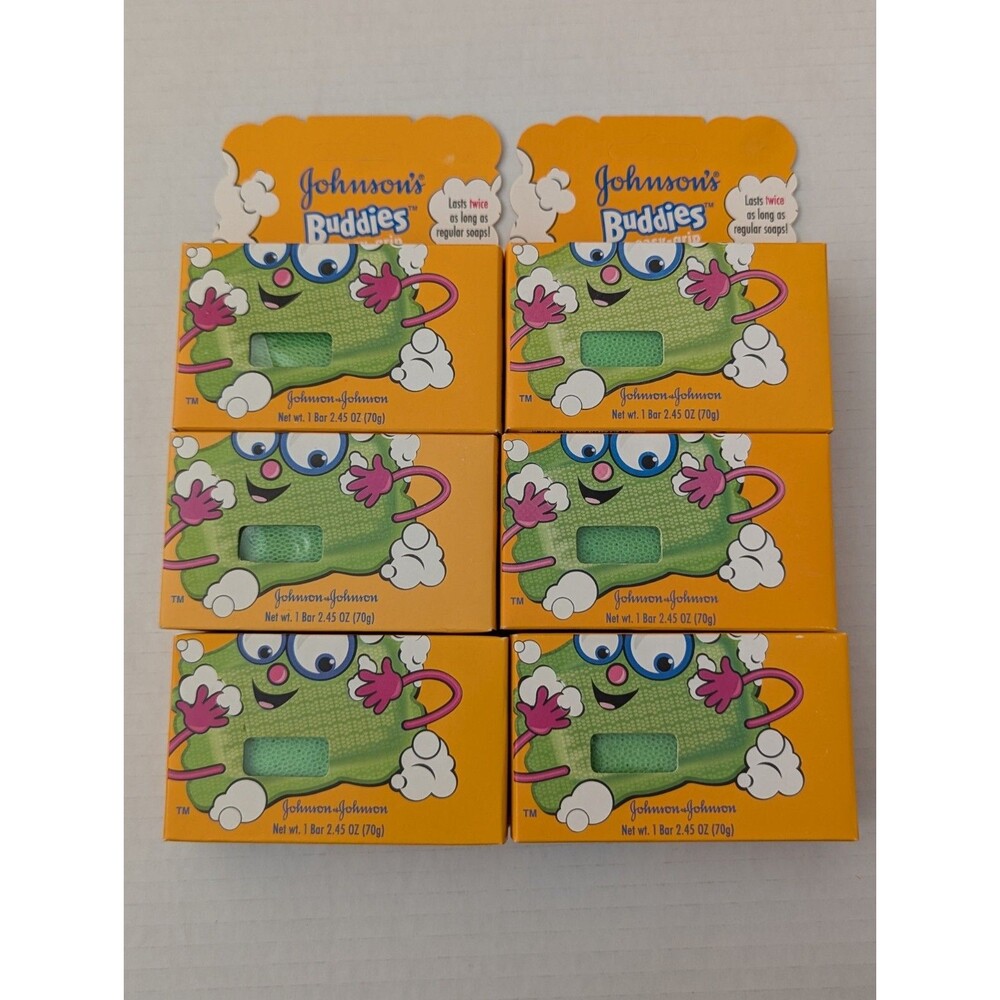 NIB JOHNSON'S Buddies Easy-Grip Sudzing Kids Bar Soap LOT OF 6 DISCONTINUED